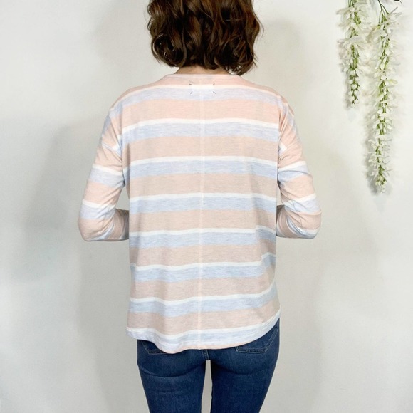 LOFT LOU & GREY long sleeve striped top soft girl baby pink blue - Picture 5 of 10